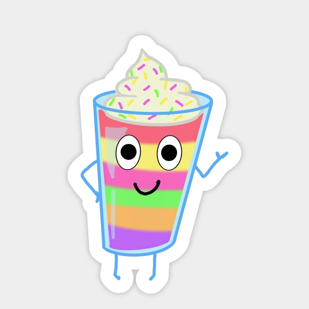 Rainbow Kawaii Milkshake Sticker by DesignsBySaxton